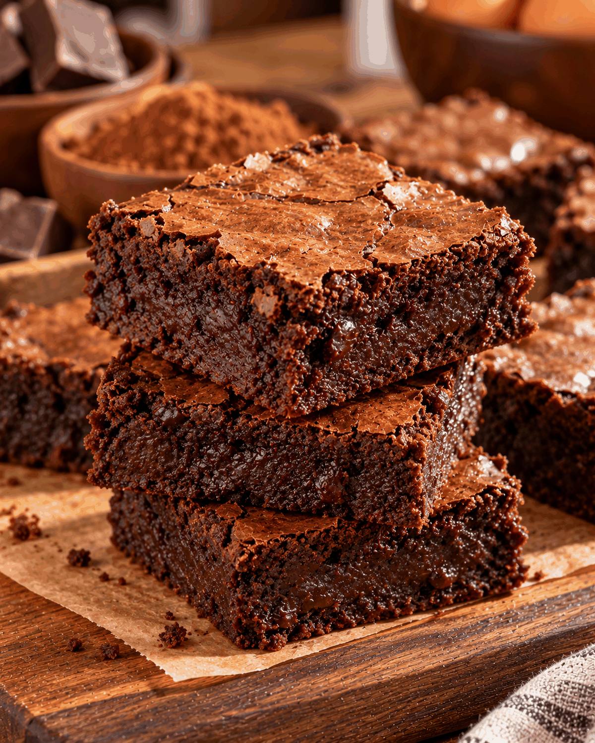 Brownie Simples com Chocolate em Pó