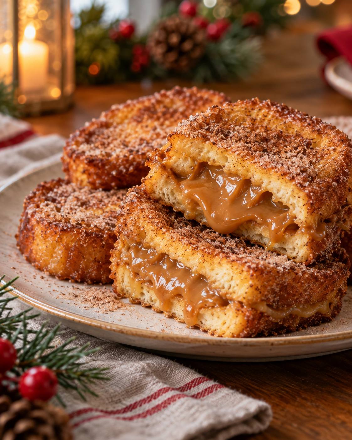 Pane dorato ripieno di dulce de leche